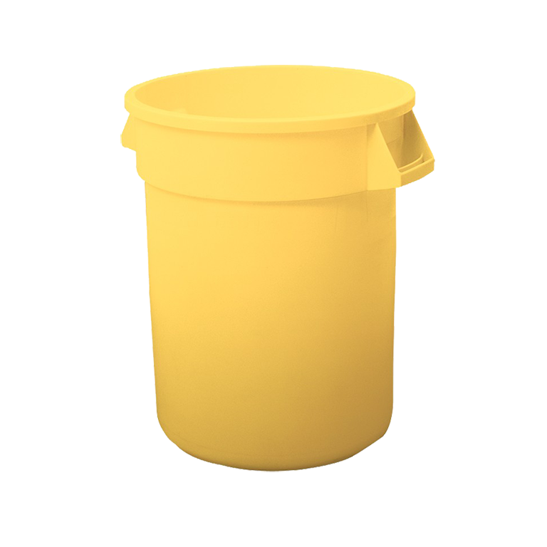Haws 9009 Waste Container, 20 Gallon, Yellow Polymer Resin