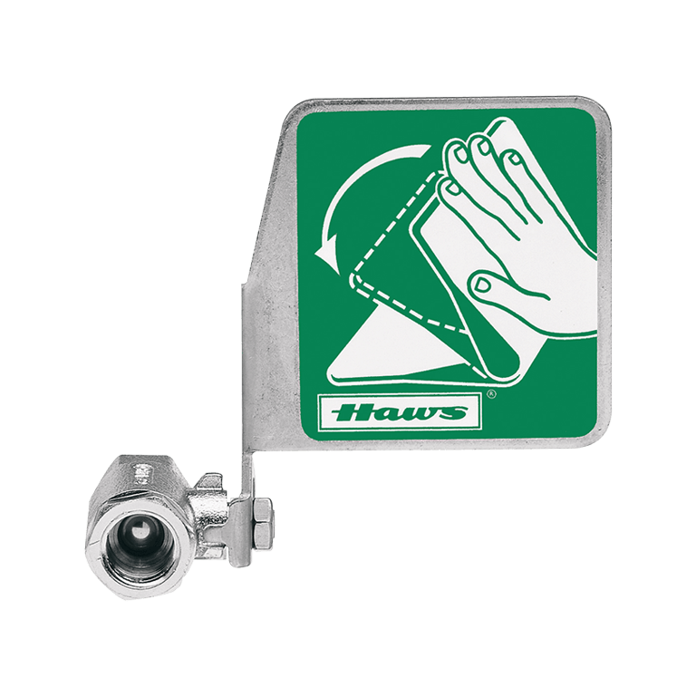 Haws SP229 Ball Valve with Flag, Chrome-Plated Brass, Horizontal Installation, 1/2" Inlet x 1/2" NPT Outlet