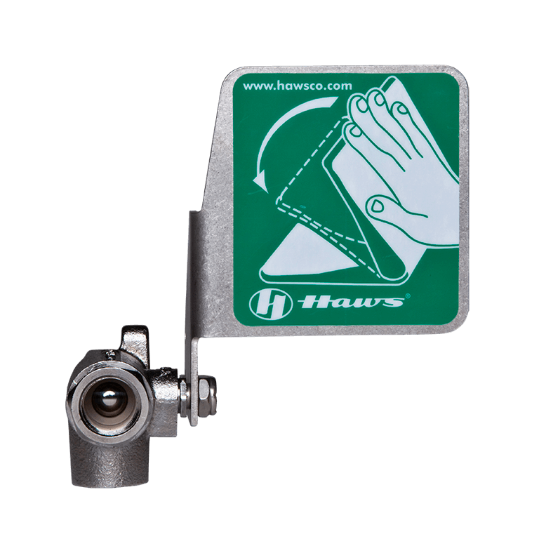 Haws SP229.158 Ball Valve with Flag, Chrome-Plated Brass, Horizontal Installation, Self Draining Feature, 1/2" NPT Inlet and Outlet