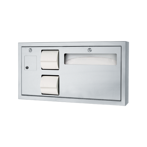 ASI 0487-L-9 Toilet Tissue and Seat Cover Dispenser with Waste Disposal, ADA Compliant, Surface Mounted