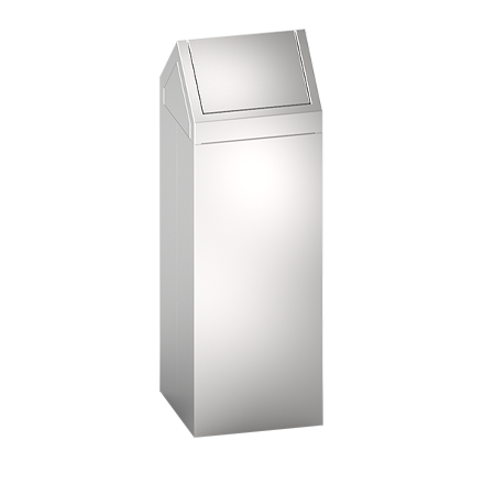 ASI 0834-T Waste Receptacle with Dual Swing Top, 14 Gallon, Free Standing