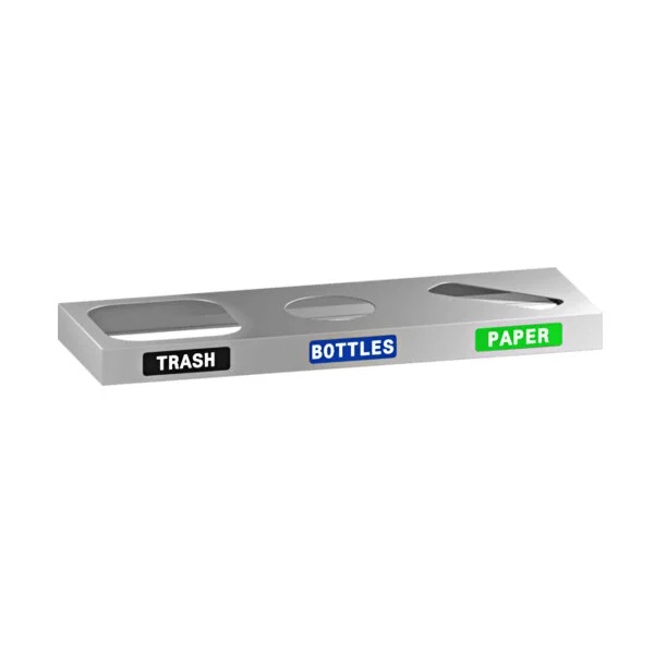 ASI 0834-RB/0839-RB 3-Bin Recycling Station Top Only