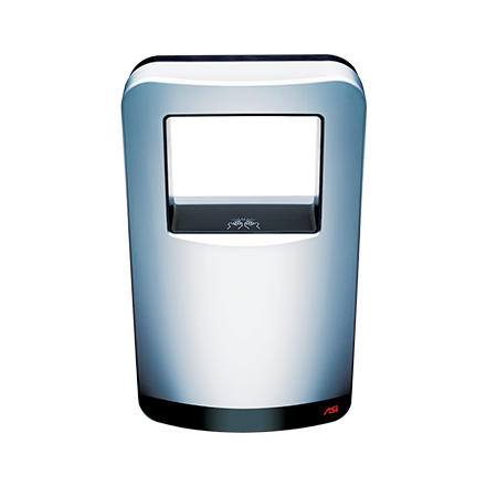 ASI 20200-2 TRI-UMPH (TriUmph) Hand Dryer, Roval, 3 Layers of Hygiene Filters, HEPA, Anti-Microbial, On/Off Heat, Infrared Sensor, Quiet 69 dB, ABS Silver, 208-240V