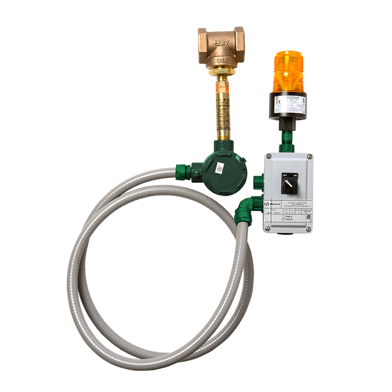 Haws 9001TYPE4X Emergency Alarm and Light System, 1-1/4" 120 VAC, Double Pole, Double Throw Flow Switch