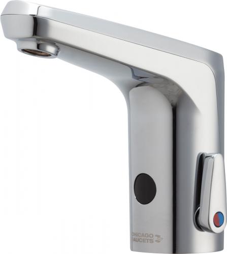 Chicago Faucets E80-A11D-67ABCPT E-Tronic Lavatory Sink Faucet with Touch Free Operation, LTPS, Dual Supply, Thermostatic, 0.35 GPM