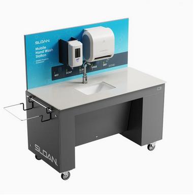 Sloan MH-4000 Inclusive ADA-Compliant Mobile Handwashing Station with SF-2250 Sensor-operated Faucet and Corian® Sink Deck with Vitreous China Undermount Bowl