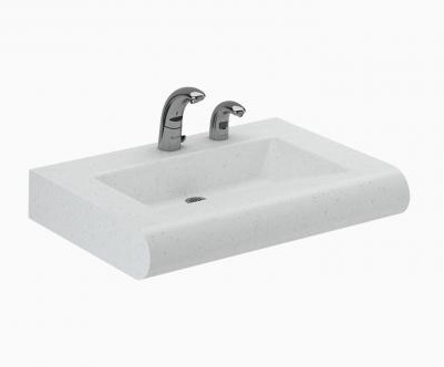 Sloan ELRF-81000 SloanStone 1-Station Wall-Mounted Round Front Sink, Faucet NOT Included, 30" x 24" x 5"