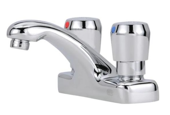 Zurn Z86500-XL-3M AquaSpec Metering Faucet, 4" Centerset, Deck Mount, Temperature Control