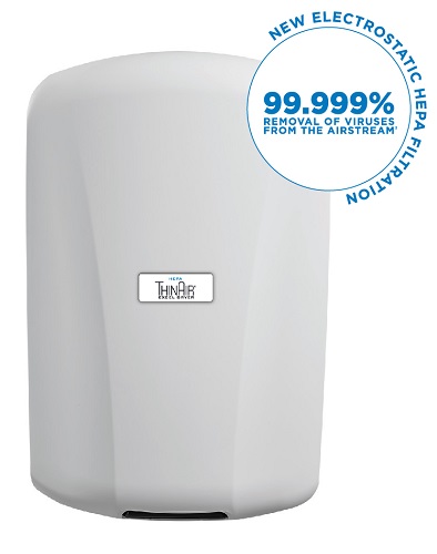  TA-ABSH Excel Dryer TA-ABSH ThinAir ADA Compliant Hand Dryer with HEPA Filter, ABS Cover, White