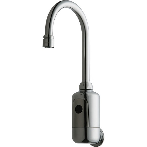 Chicago Faucets 116.104.AB.4T HyTronic Touch Free Programmable Gooseneck Faucet, Wall Mounted, Single Supply, 0.35 GPM, AC Powered, Less Transformer