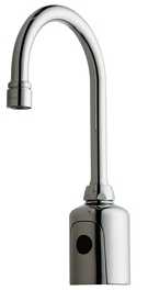 Chicago Faucets 116.113.AB.4T HyTronic Touch Free Programmable Gooseneck Faucet, Dual Supply, 0.35 GPM, Concealed Internal Temperature Control Mixer, AC Powered, Less Transformer