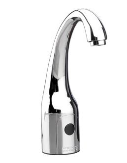 Chicago Faucets 116.857.AB.4T HyTronic Curve Touch Free Programmable Electronic Faucet, Single Supply, 0.35 GPM, Battery Operated