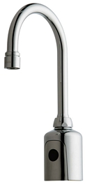 Chicago Faucets 116.618.AB.1T HyTronic Touch Free Programmable Gooseneck Electronic Faucet, Single Supply, 0.5 GPM, Long Term Power System (LTPS), Battery Operated