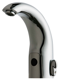 Chicago Faucets 116.666.AB.1T HyTronic Contemporary Touch Free Programmable Electronic Faucet, Dual Supply, 0.35 GPM, User Adjustable Temperature Control Mixer, Integrated Emergency Backup Power System (EBPS), AC Powered