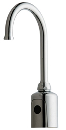 Chicago Faucets 116.683.AB.1T HyTronic Gooseneck Touch Free Programmable Electronic Faucet, Dual Supply, 1.5 GPM Flow Control, Concealed Internal Temperature Control Mixer, Integrated Emergency Backup Power System (EBPS), AC Powered