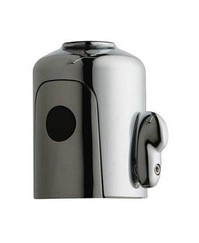 Chicago Faucets 116.687.AB.1T HyTronic Touch Free Programmable Electronic Faucet, Dual Supply, User Adjustable Temperature Control Mixer, Integrated Emergency Backup Power System (EBPS), AC Powered, Less Spout