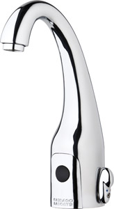 Chicago Faucets 116.719.AB.1T HyTronic Curve Touch Free Programmable Electronic Faucet, Dual Supply, 1.5 GPM Flow Control, User Adjustable Temperature Control Mixer, Battery Operated