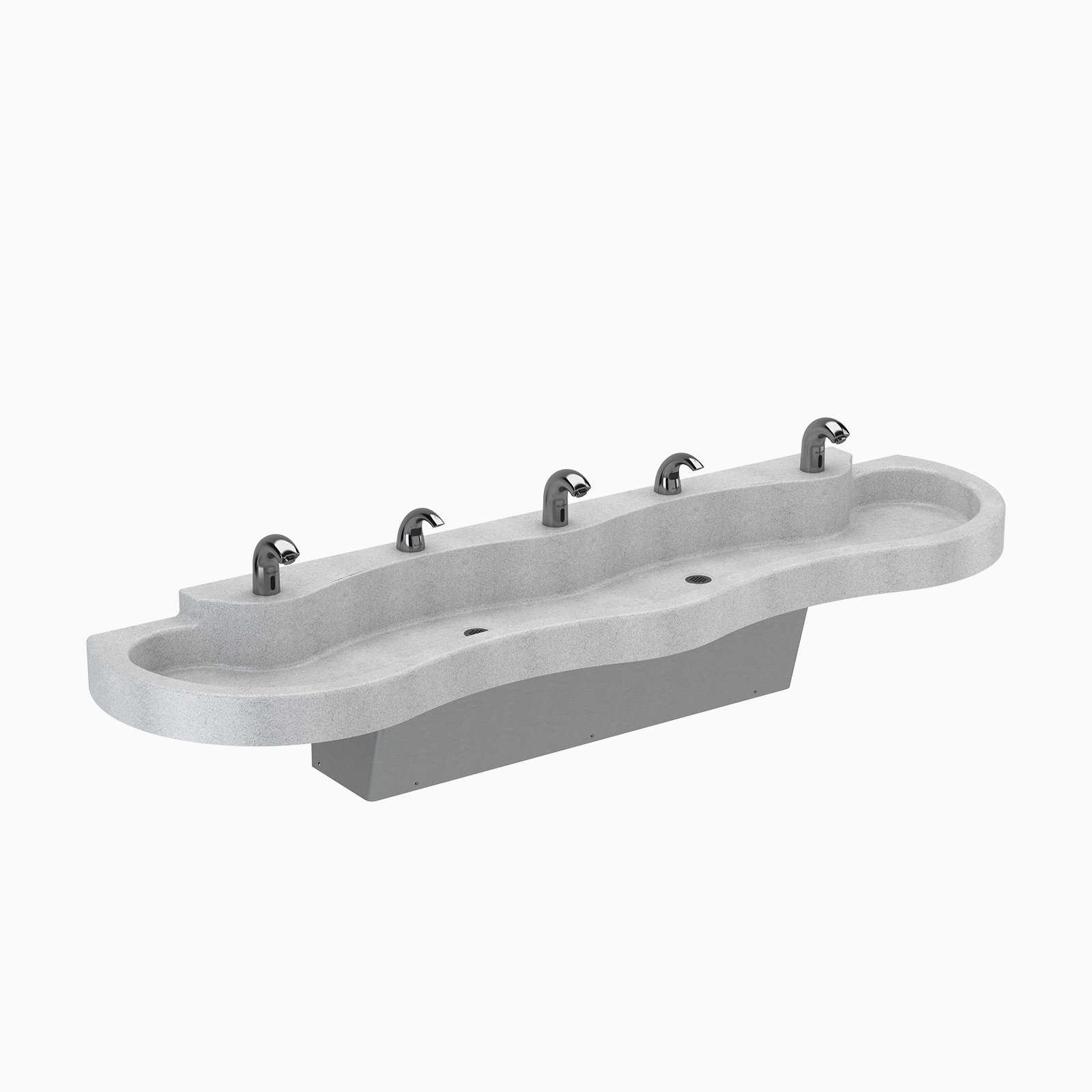 Sloan ELS-43000 SloanStone Solid Surface Triple Station Wall-Mounted Lavatory System Sink