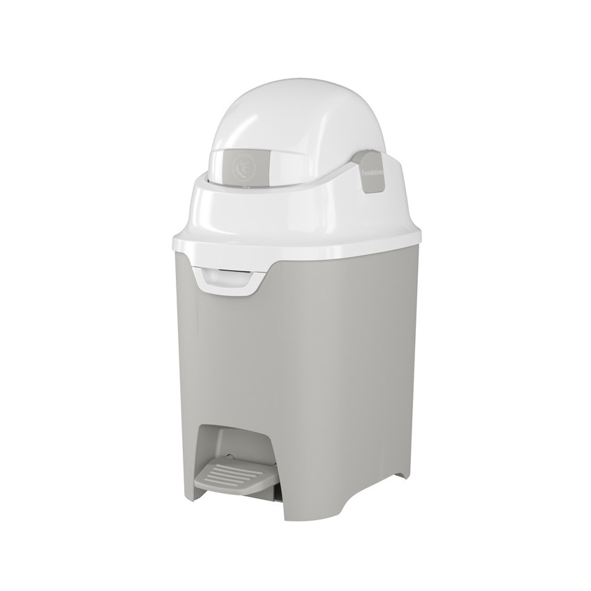 Foundations 9620057 Mini Hands Free Diaper Pail, 22 1/4 inch, Gray