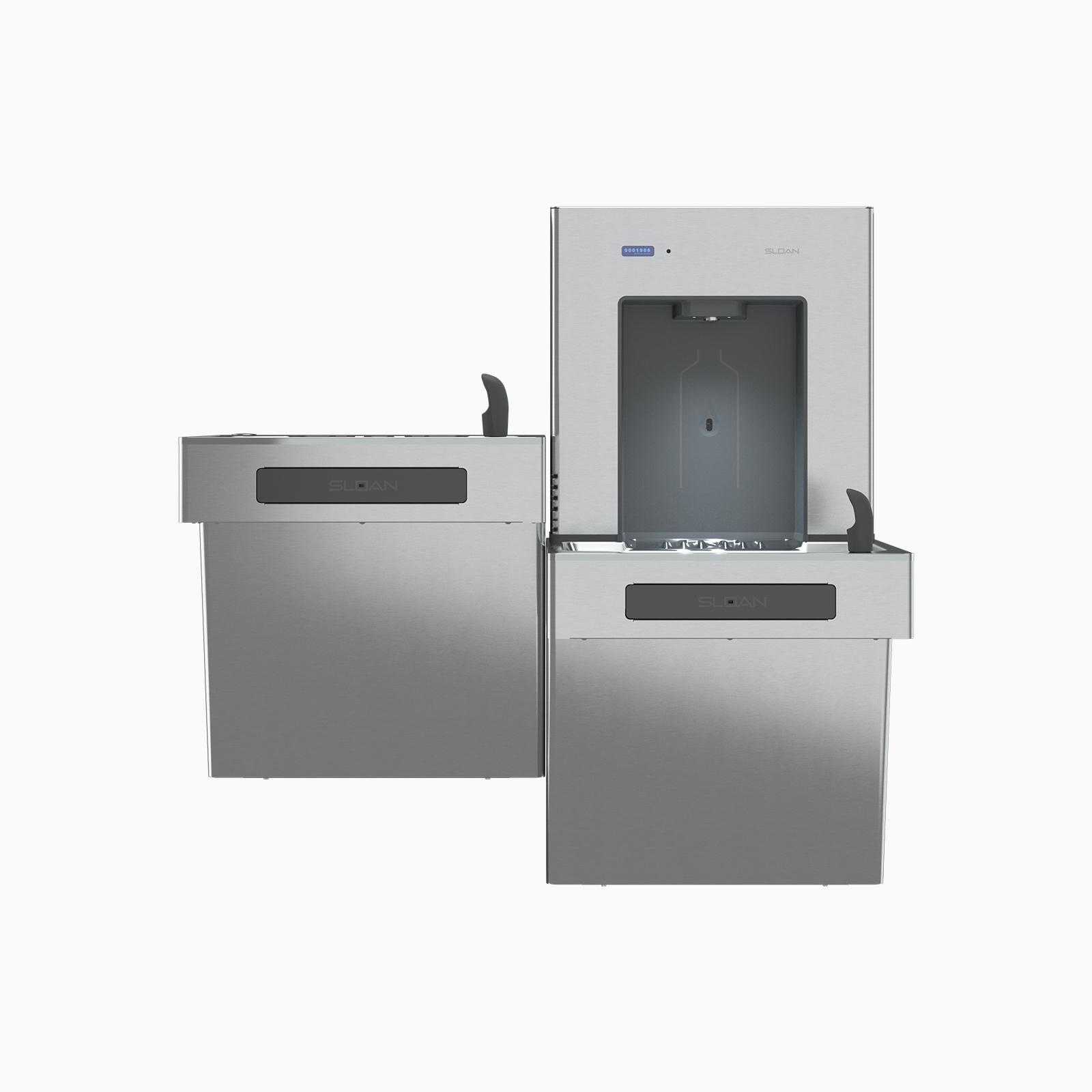 Sloan 33820006 DRS120-FIL-REF-SS DropSpot On Wall Bottle Filler with Bi-Level Water Cooler, Filtered, Refrigerated, Stainless Steel