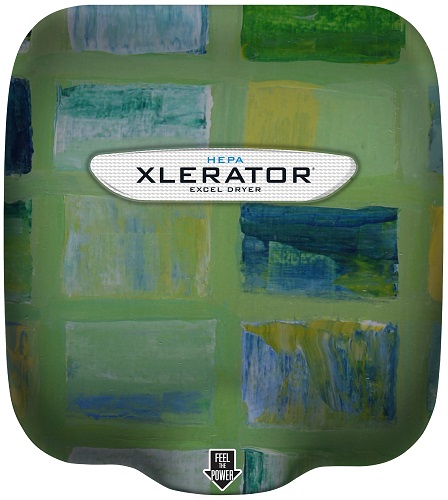  PROTG606161 Excel Dryer XLERATOR Hand Dryer XL-SB-SI, Brushed Stainless Steel, Artists for Humanity Custom Cover Evergreen