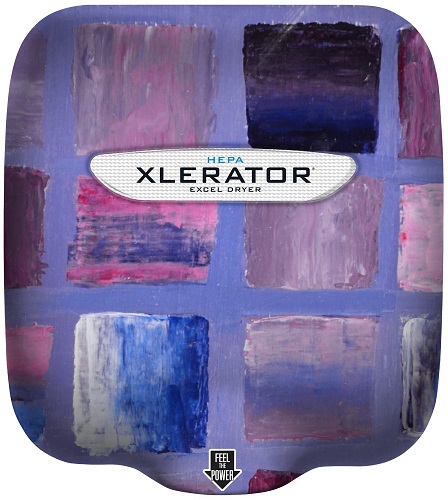  PROTP606161 Excel Dryer XLERATOR Hand Dryer XL-SB-SI, Brushed Stainless Steel, Artists for Humanity Custom Cover Lavender Blocks
