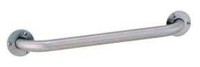 Gamco 125SX18B Straight Grab Bar with Exposed Flange, 1-1/4 Inch Diameter, Bright Polished, 18 Inch