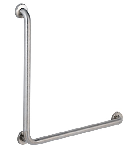 Bobrick B-6898.99 90 Degree Grab Bar, 1-1/2" Diameter, Peened Finish, 30" x 30"