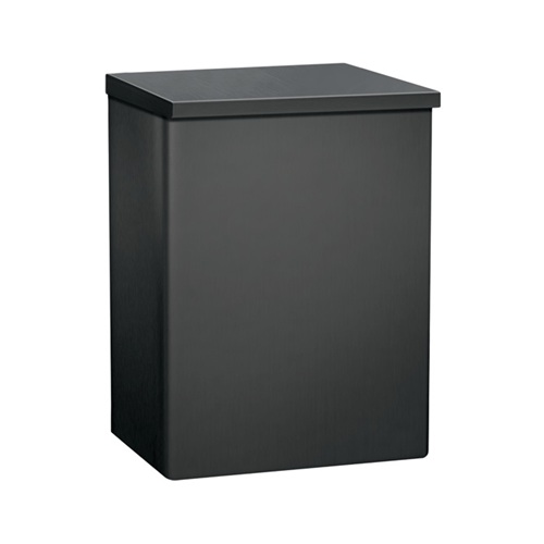 ASI 0852-41 Surface Mounted Sanitary Napkin Disposal, with Top Cover, Matte Black