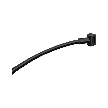 ASI 1201-A-41 Curved Shower Curtain Rod with Mounting Brackets, Outside Face Wall Surface Mounting, Matte Black, 60" - 63"