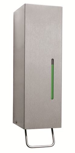 Bobrick B-26637 TrimLineSeries Manual Foam Soap Dispenser, Surface Mounted, Satin Finish, 34-fl oz