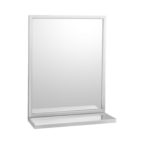 Bobrick B-292 1836 Welded Frame Mirror with Shelf, Satin Finish, 18 W x 36 H