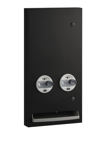 Bobrick B-370634.MBLK 25 TrimLineSeries Napkin / Tampon Vendor, Semi-Recessed, 25 Cent, Matte Black