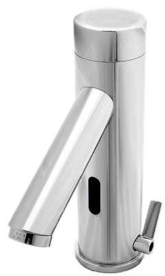 Hydrotek HE-7000EM-LR Lavatory Automatic Sensor Faucet, Battery Powered, Above-Deck Components, Hot Cold Mixing, Vandal Resistant, ADA Compliant