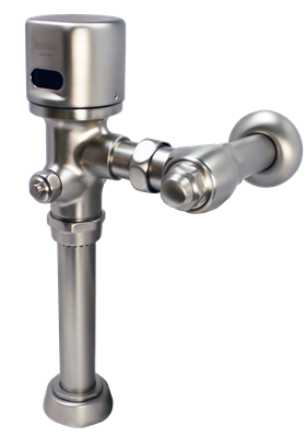 Hydrotek HB8000CBN-A Automatic Battery Operated Flush Valve, 1.6 GPF Closet, 1" Stop and 1-1/2" Top Spud, Brushed Nickel