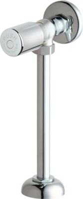 Chicago Faucets 732-765PSHCP Angle Urinal Valve with Riser, 2" MVP Metering Push Handle, MVP Metering Cartridge, Slip Wall Flange