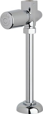 Chicago Faucets 733-765PSHCP Straight Urinal Valve with Riser, Metering Push Handle, MVP Metering Cartridge