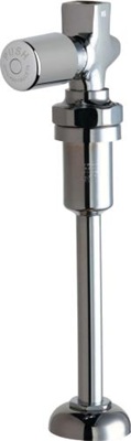 Chicago Faucets 733-VB765PSHCP Straight Urinal Valve with Riser, MVP Metering Cartridge, Push Handle