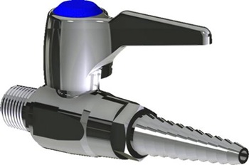 Chicago Faucets LGB1-31C Single Ball Valve with Check, Full Flow Laboratory Serrated Nozzle, 2-Pack Laboratory Index Buttons, AIR, GAS