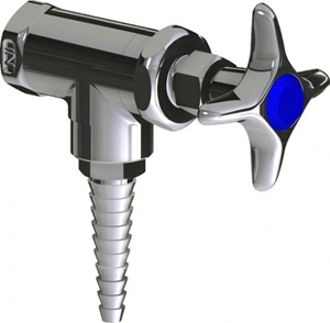 Chicago Faucets LGN3-A11C Needle Valve, Full Flow Laboratory Serrated Nozzle, 2-1/2" Cross Handle with 3-Pack Laboratory Index Buttons, AIR, GAS, VAC