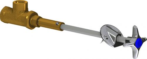 Chicago Faucets LRV-N6-A1C Remote Control Angle Valve for 45 Degree Angle Panels, 2-1/2" Metal Cross Handle, Includes Button Indexed GAS