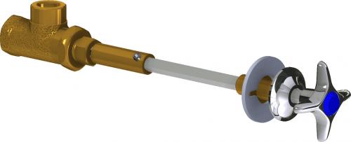 Chicago Faucets LRV-N5-A1C Remote Control Angle Valve for Straight Panels, 2-1/2" Metal Cross Handle, Includes Button Indexed GAS