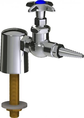 Chicago Faucets LGN1-A11C-10 Turret with Single Needle Valve, Full Flow Laboratory Serrated Nozzle, 2-1/2" Cross Handle with 3-Pack Laboratory Index Buttons, AIR, GAS, VAC