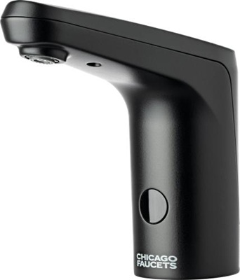 Chicago Faucets E80-A11A-41ABMBT E-Tronic Lavatory Sink Faucet with Touch Free Operation, AC Powered, 0.5 GPM, Matte Black