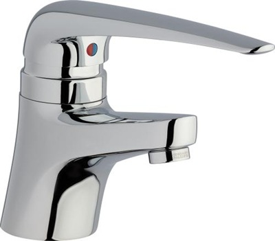 Chicago Faucets 410-E37VP-717AB Manual Sink Faucet, Deck Mounted, 1.5 GPM Non-Aerating Outlet, 7-1/4" Lever Handle