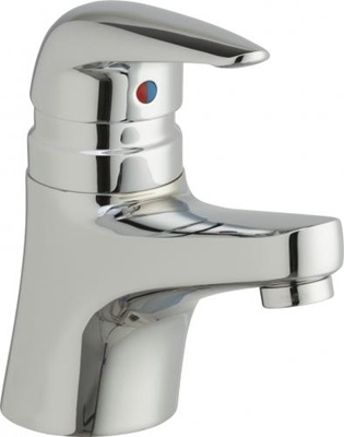 Chicago Faucets 410-E64VPABCP Manual Sink Faucet, Deck Mounted, 1.0 GPM Non-Aerating Outlet, 4-1/4" Lever Handle