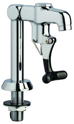 Chicago Faucets 714-ABCP Glass Filler, Deck Mounted, Integral One Piece Spout, 1.55 GPM, 1/2" NPT Male Inlet with Deck Flange