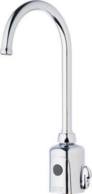 Chicago Faucets 116.995.AB.1T HyTronic Touch Free Gooseneck Faucet, Dual Supply, 1.5 GPM, User Adjustable Temperature Control Mixer, AC Powered, Bluetooth