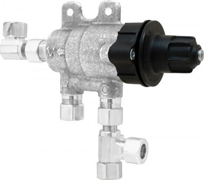 Chicago Faucets 131-CABRCF Chicago Faucets Part: Thermostatic Mixing Valve with Inlet Connections and Cold Water Bypass, Rough Chrome