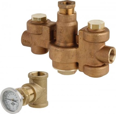 Chicago Faucets 132-HFTABNF Chicago Faucets Part: Emergency Thermostatic Mixing Valve with Cold Water Bypass, 3/4" NPT Inlet, 1" NPT Outlet